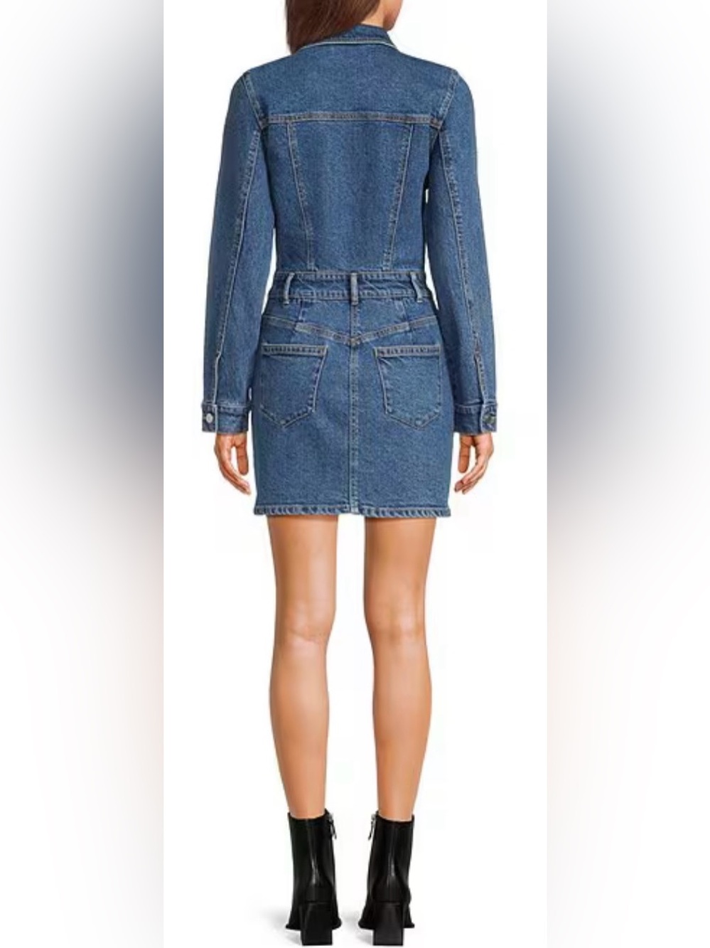 Forever 21 Women’s Denim Trucker Button-Front Mini Dress Medium Wash Size XL - Picture 11 of 14